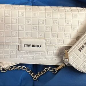 Steve Madden Cream Embossed Crossbody Bag